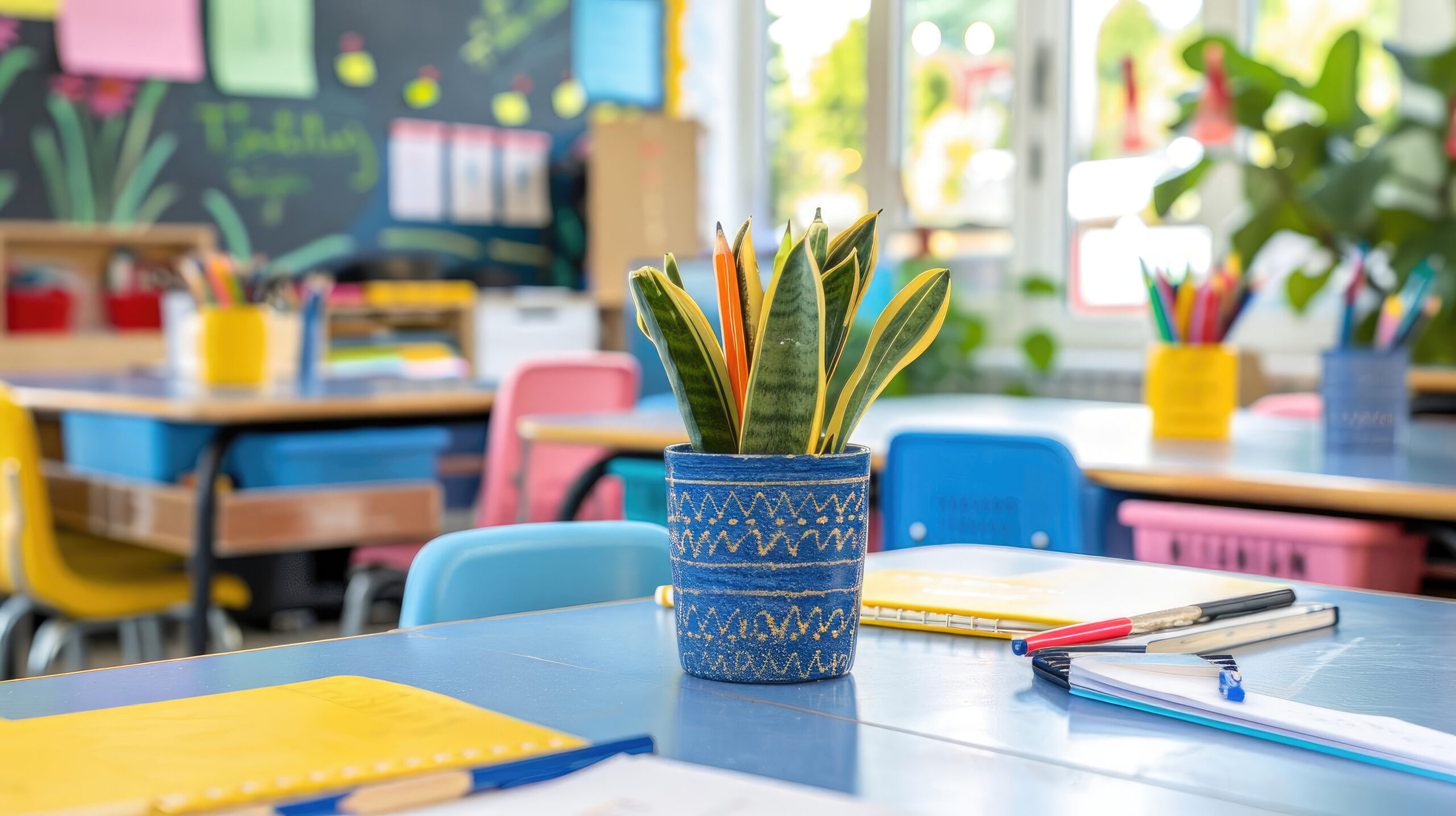 Image of snake plant in a classroom