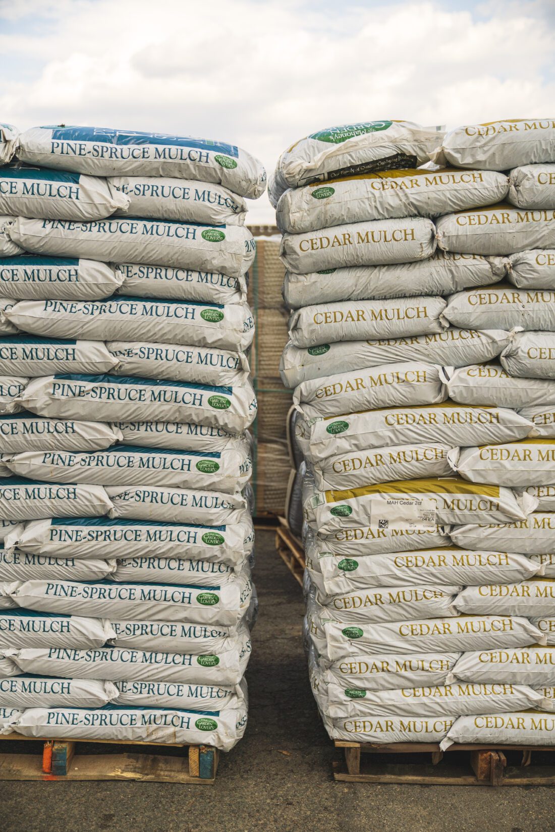 Image of bagged mulch on sale