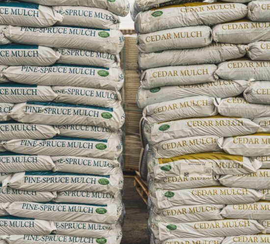 Image of bagged mulch on sale